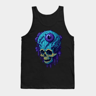 Big Brain Alien Skull Tank Top